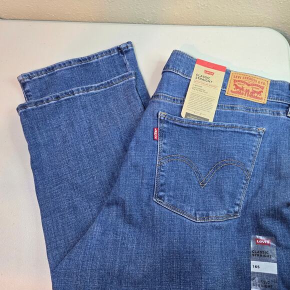 NWT Levi's Mid‎ Rise Classic Straight Fit Jeans in Speed Women's Size 33 - Picture 7 of 9